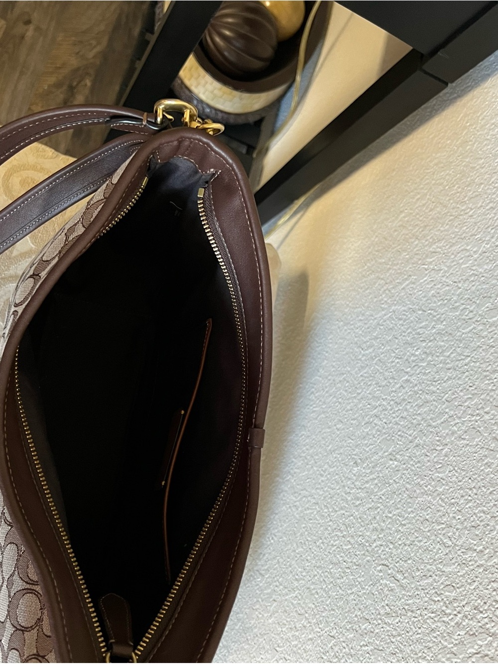 Coach Signature Hobo Bag in Brown and Beige - Picture 5 of 7